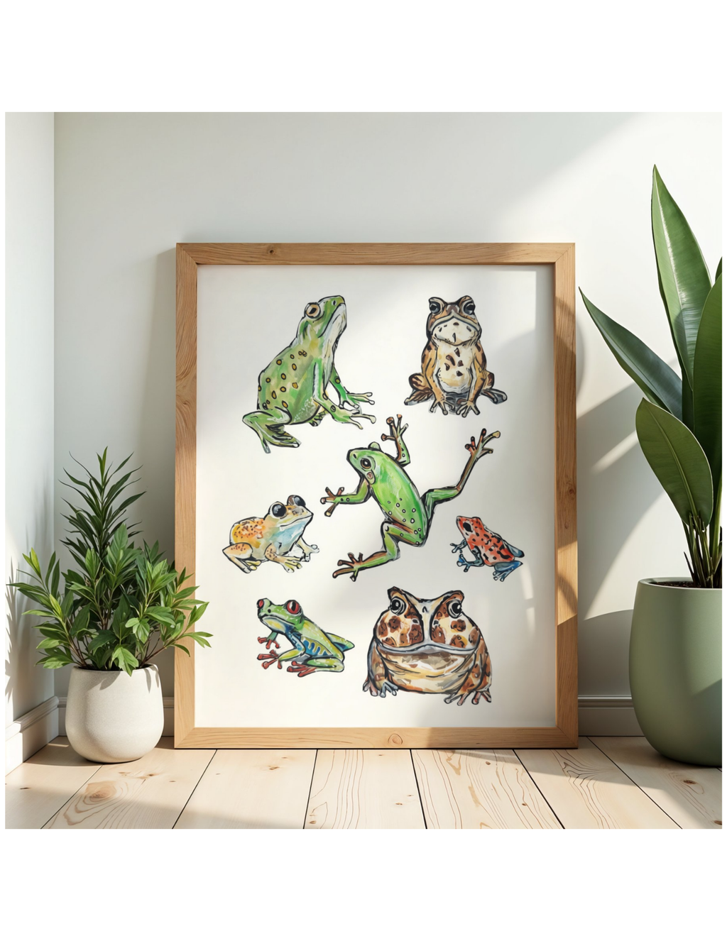 Frog Wall Art Print – Watercolor Frog Illustration
