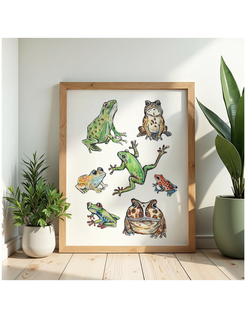 Frog Wall Art Print – Watercolor Frog Illustration