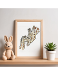 Mother & Baby Giraffe Art Print
