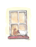 Chickens at the Window — Art Print