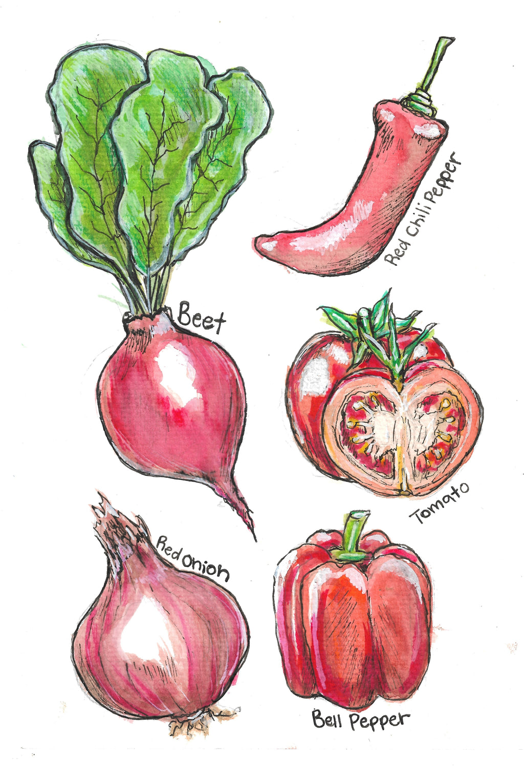 Red Vegetables Art Print