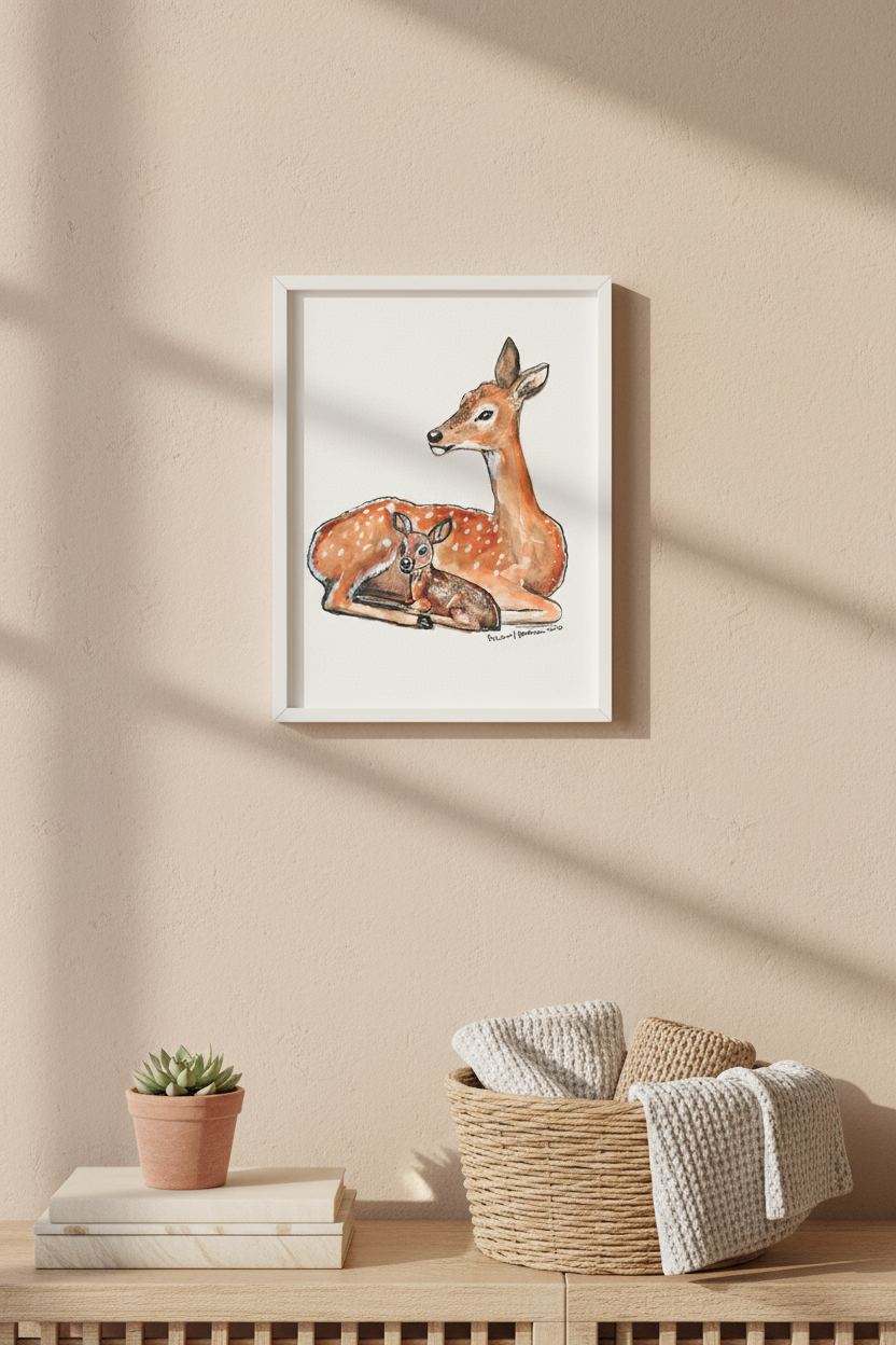 Deer & Fawn 5x7 Print Mockup