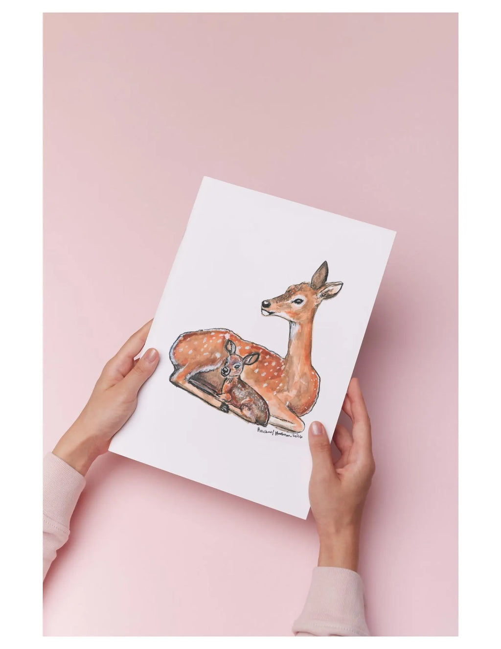 Deer and Fawn Art Print