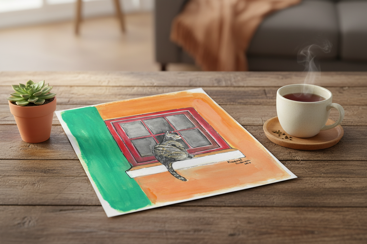 Cat at the Window — Art Print
