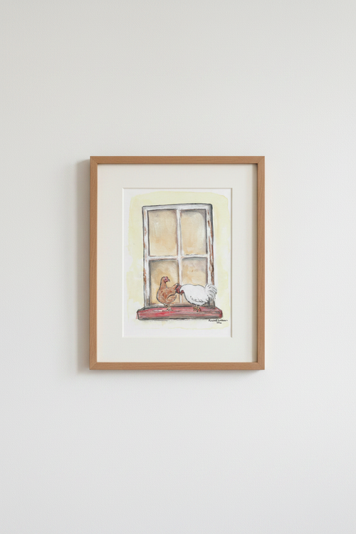 Chickens at the Window — Art Print
